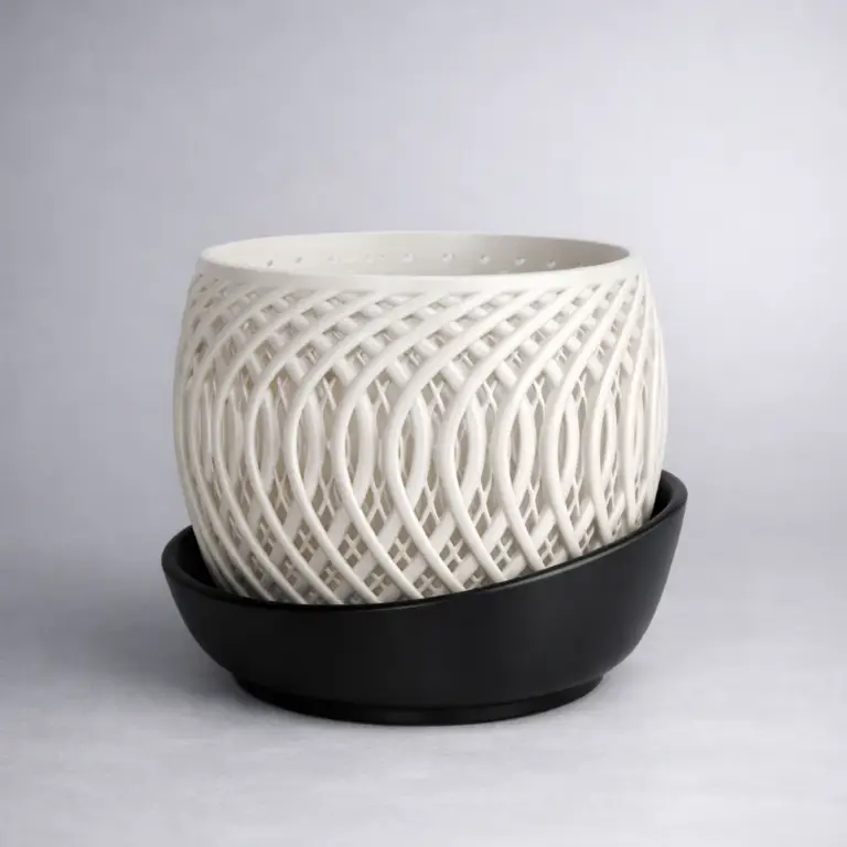 Vaso Quasar H3lio Branco perolado e preto-1014x1024